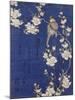 Bouvreuil et cerisier pleureur en fleur-Katsushika Hokusai-Mounted Giclee Print