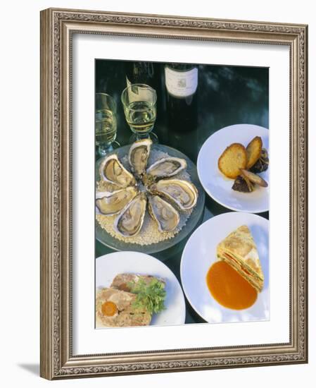 Bouzigues Oysters, Crespeou, Cochon Terrine, Chez Philippe-Bruno Barbier-Framed Photographic Print