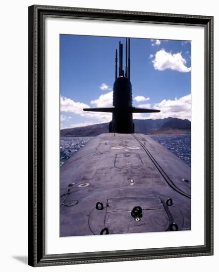 Bow and Sail View of USS Kamehameha, SSN 642, on the Surface off the Coast of Oahu, Hawaii-Stocktrek Images-Framed Photographic Print