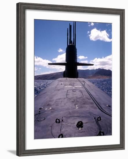 Bow and Sail View of USS Kamehameha, SSN 642, on the Surface off the Coast of Oahu, Hawaii-Stocktrek Images-Framed Photographic Print