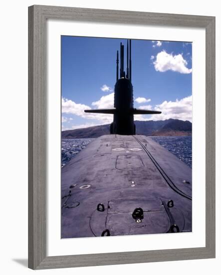 Bow and Sail View of USS Kamehameha, SSN 642, on the Surface off the Coast of Oahu, Hawaii-Stocktrek Images-Framed Photographic Print