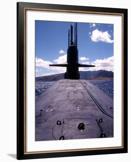 Bow and Sail View of USS Kamehameha, SSN 642, on the Surface off the Coast of Oahu, Hawaii-Stocktrek Images-Framed Photographic Print