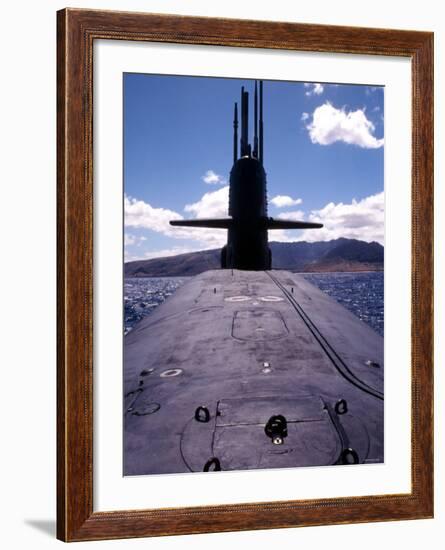 Bow and Sail View of USS Kamehameha, SSN 642, on the Surface off the Coast of Oahu, Hawaii-Stocktrek Images-Framed Photographic Print