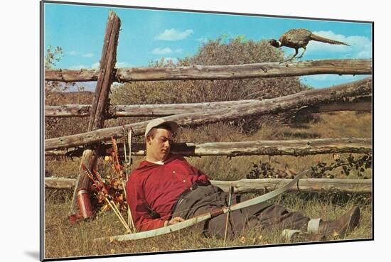 Bow Hunter Sleeping by Pheasant-null-Mounted Art Print