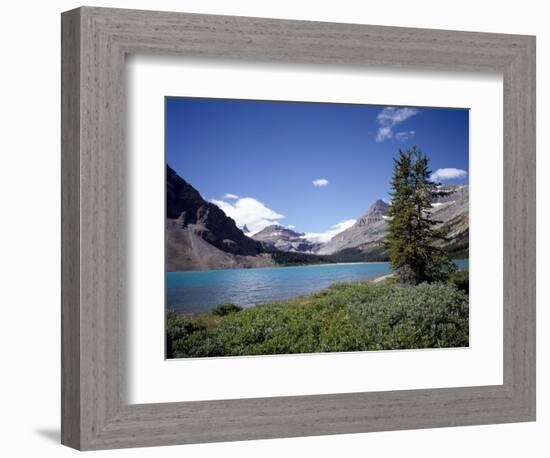 Bow Lake with Bow Glacier Behind, Icefields Parkway, Banff National Park, Alberta-Geoff Renner-Framed Photographic Print