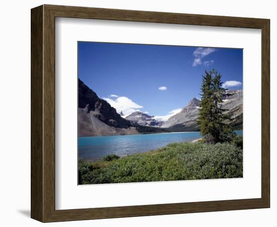 Bow Lake with Bow Glacier Behind, Icefields Parkway, Banff National Park, Alberta-Geoff Renner-Framed Photographic Print