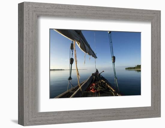 Bow of a Traditional Dhow with Sail in Mafia Island Coast of Tanzania-Paul Joynson Hicks-Framed Photographic Print