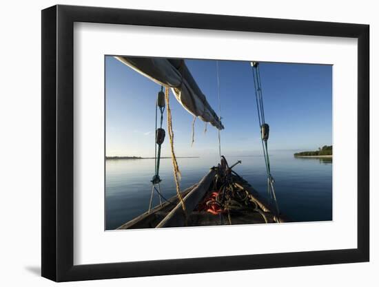 Bow of a Traditional Dhow with Sail in Mafia Island Coast of Tanzania-Paul Joynson Hicks-Framed Photographic Print