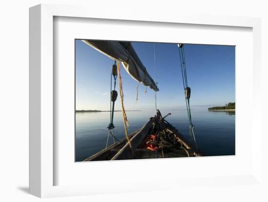 Bow of a Traditional Dhow with Sail in Mafia Island Coast of Tanzania-Paul Joynson Hicks-Framed Photographic Print