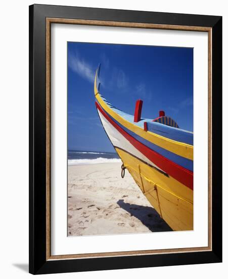 Bow of Fishing Boat, Silver Coast, Mira, Coimbra District, Portugal-Walter Bibikow-Framed Photographic Print