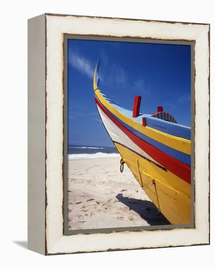 Bow of Fishing Boat, Silver Coast, Mira, Coimbra District, Portugal-Walter Bibikow-Framed Premier Image Canvas