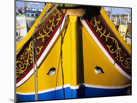 Bow of Traditional Maltese Luzzu Fishing Boat with the Eye of Osiris, Malta, Mediterranean, Europe-Stuart Black-Mounted Photographic Print