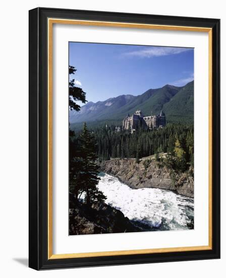 Bow River and Banff Springs Hotel, Banff National Park, Rocky Mountains, Alberta, Canada-Hans Peter Merten-Framed Photographic Print