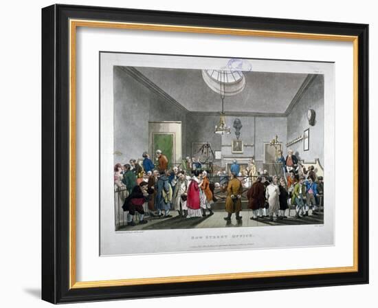 Bow Street Police Court, Westminster, London, 1808-Thomas Rowlandson-Framed Giclee Print