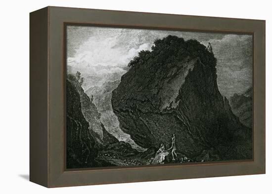 Bowder Stone, Borrowdale, Lake District-null-Framed Stretched Canvas