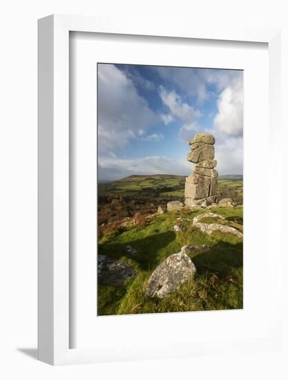 Bowerman's Nose in evening light, Dartmoor, Devon, UK-Ross Hoddinott-Framed Photographic Print