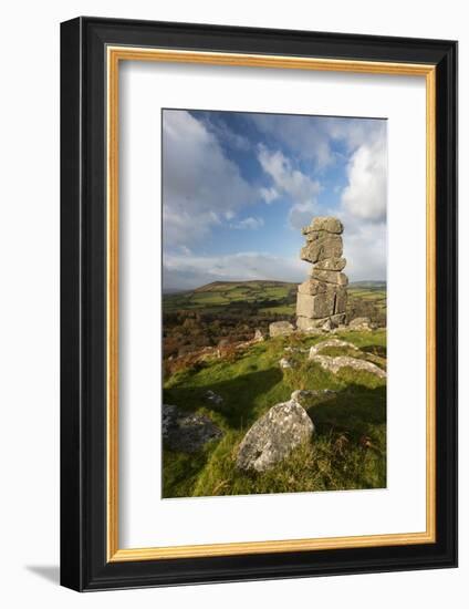 Bowerman's Nose in evening light, Dartmoor, Devon, UK-Ross Hoddinott-Framed Photographic Print