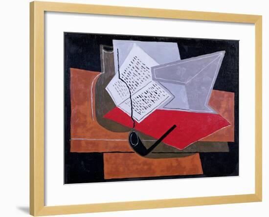 Bowl and Book-Juan Gris-Framed Giclee Print