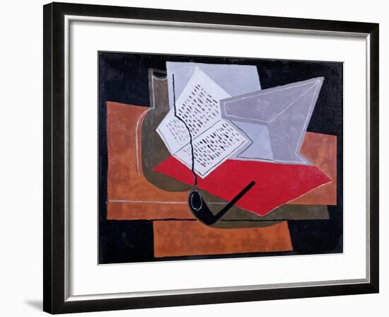 Bowl and Book-Juan Gris-Framed Giclee Print