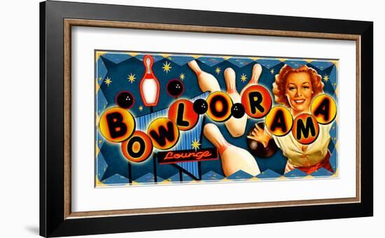 Bowl at the Bowlorama-Kate Ward Thacker-Framed Giclee Print