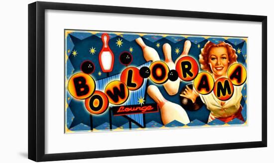 Bowl at the Bowlorama-Kate Ward Thacker-Framed Giclee Print