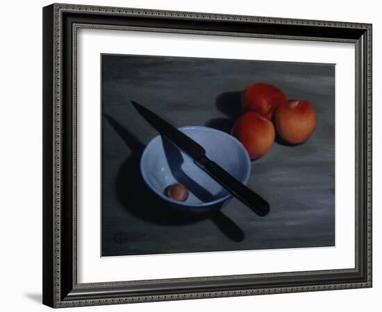 Bowl, Knife and Nectarines, 2009-James Gillick-Framed Giclee Print