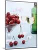 Bowl of Cherries and Two Glasses of White Wine-Vladimir Shulevsky-Mounted Photographic Print