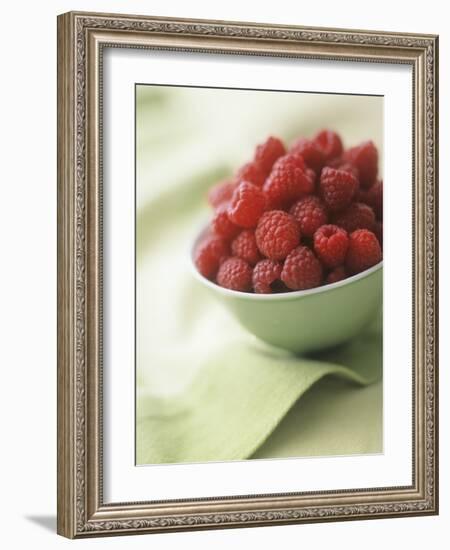 Bowl of Fresh Raspberries-Clinton Hussey-Framed Photographic Print