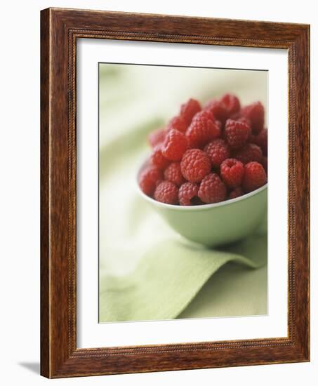 Bowl of Fresh Raspberries-Clinton Hussey-Framed Photographic Print