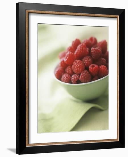Bowl of Fresh Raspberries-Clinton Hussey-Framed Photographic Print