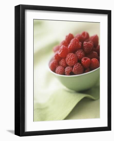 Bowl of Fresh Raspberries-Clinton Hussey-Framed Photographic Print