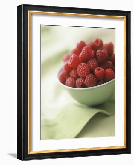 Bowl of Fresh Raspberries-Clinton Hussey-Framed Photographic Print