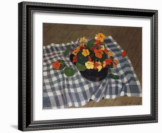 Bowl of Nasturtiums-Félix Vallotton-Framed Giclee Print