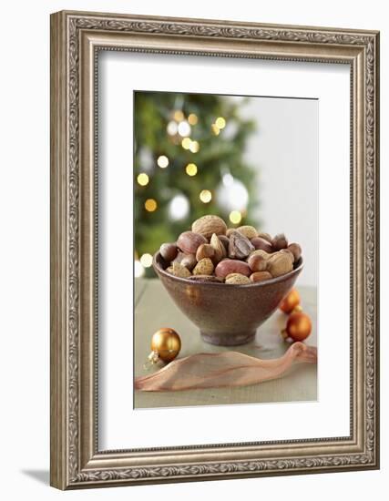 Bowl of Nuts by Holiday Decorations-Lew Robertson-Framed Photographic Print