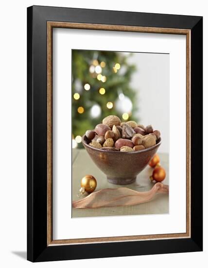 Bowl of Nuts by Holiday Decorations-Lew Robertson-Framed Photographic Print