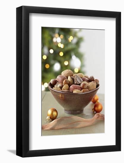 Bowl of Nuts by Holiday Decorations-Lew Robertson-Framed Photographic Print