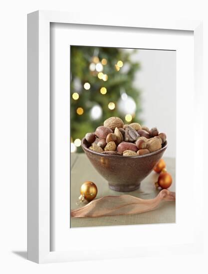 Bowl of Nuts by Holiday Decorations-Lew Robertson-Framed Photographic Print