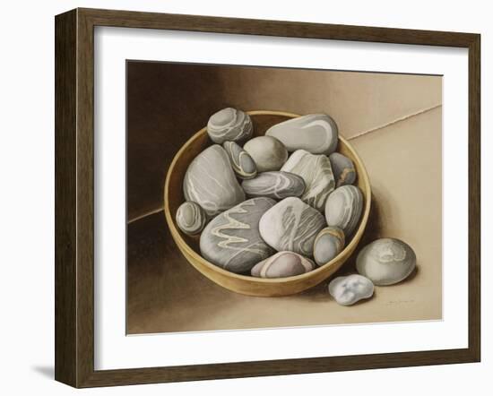 Bowl of Pebbles, 2005-Jenny Barron-Framed Giclee Print