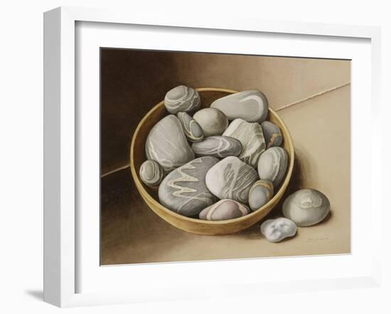 Bowl of Pebbles, 2005-Jenny Barron-Framed Giclee Print