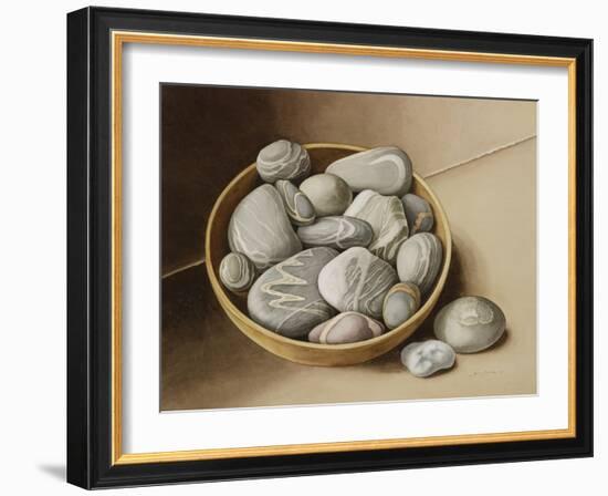 Bowl of Pebbles, 2005-Jenny Barron-Framed Giclee Print