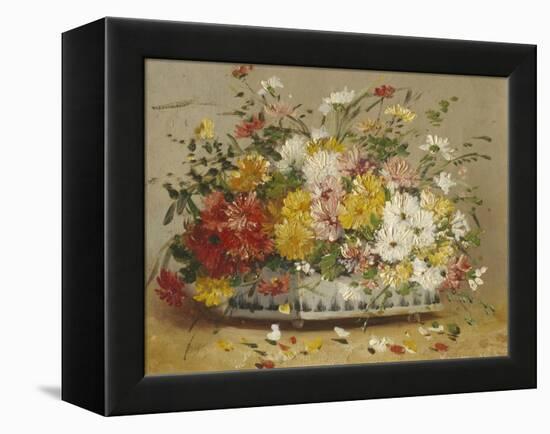 Bowl of Summer Flowers-Eugene Henri Cauchois-Framed Premier Image Canvas