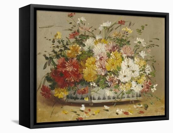 Bowl of Summer Flowers-Eugene Henri Cauchois-Framed Premier Image Canvas