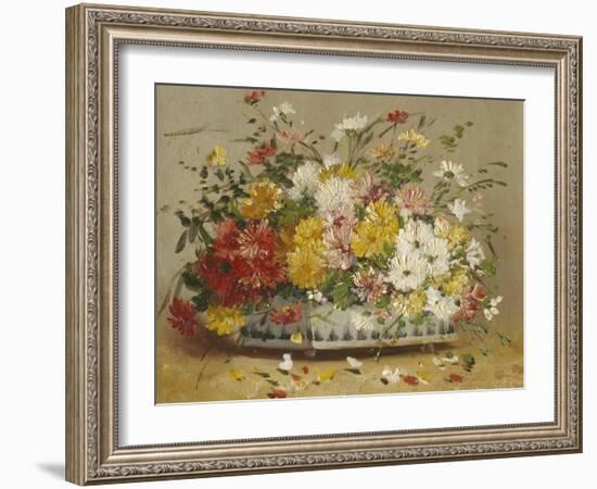 Bowl of Summer Flowers-Eugene Henri Cauchois-Framed Giclee Print