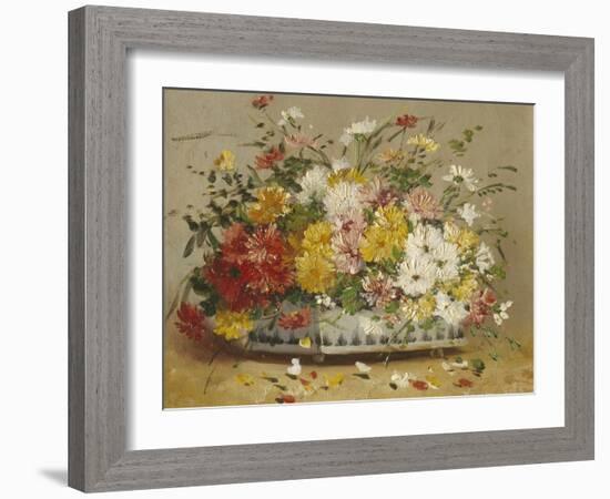 Bowl of Summer Flowers-Eugene Henri Cauchois-Framed Giclee Print