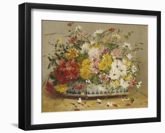 Bowl of Summer Flowers-Eugene Henri Cauchois-Framed Giclee Print