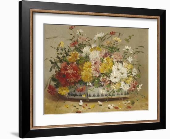 Bowl of Summer Flowers-Eugene Henri Cauchois-Framed Giclee Print