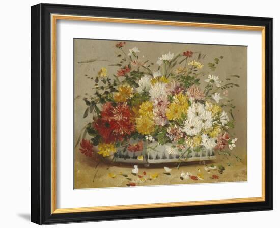 Bowl of Summer Flowers-Eugene Henri Cauchois-Framed Giclee Print