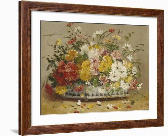 Bowl of Summer Flowers-Eugene Henri Cauchois-Framed Giclee Print