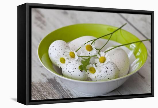 Bowl with Eggs and Daisies-Andrea Haase-Framed Premier Image Canvas