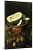 Bowl with Melon, Figs and Mushrooms, 1620-Juan Fernandez el labrador-Mounted Giclee Print